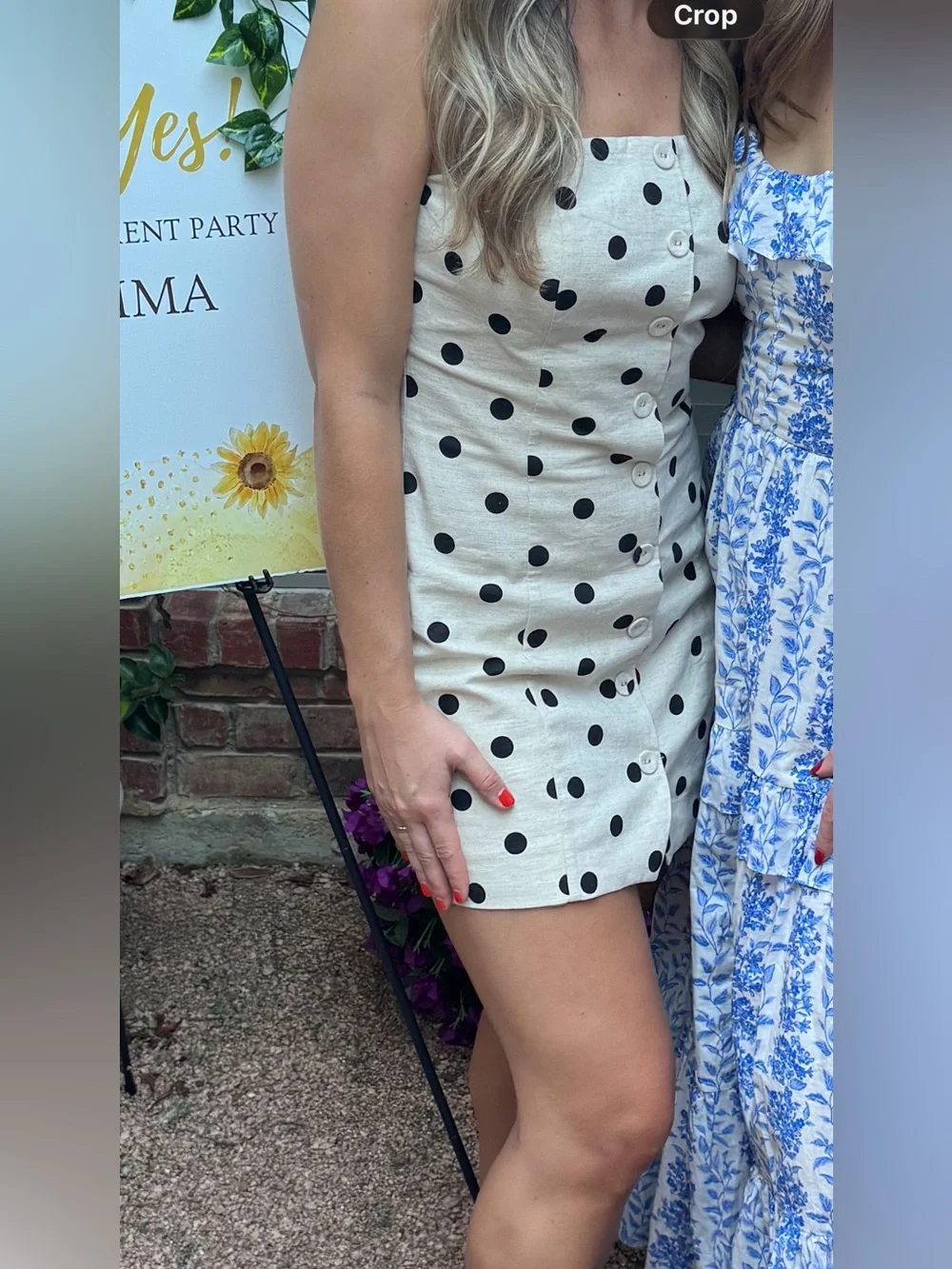 Anthropologie Endless Rose Strapless Polka Dot Mini Dress in Cream and Black - Picture 7 of 7